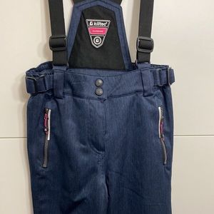 Killtec All Around Girls Dark Denim Blue Bib Snowpants. Size 8.